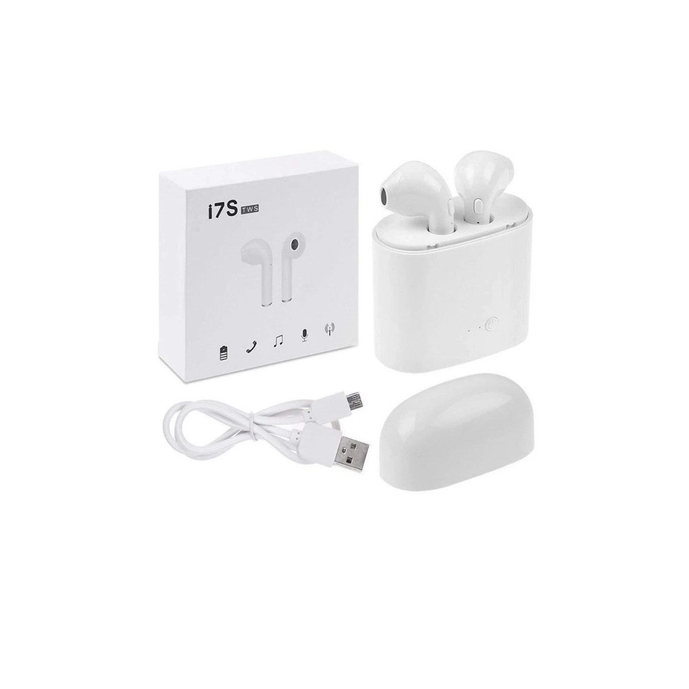 i7S TWS Wireless Bluetooth‎ Earbuds w/ case White In-Ear Headphones #26472